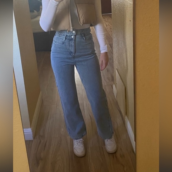 Princess Polly Olivia double waistband wide leg jeans denim - Picture 2 of 14